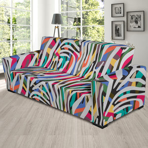 Colorful Zebra Skin Pattern Sofa Slipcover