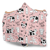 Cows Milk Product Pink Background Hooded Blanket