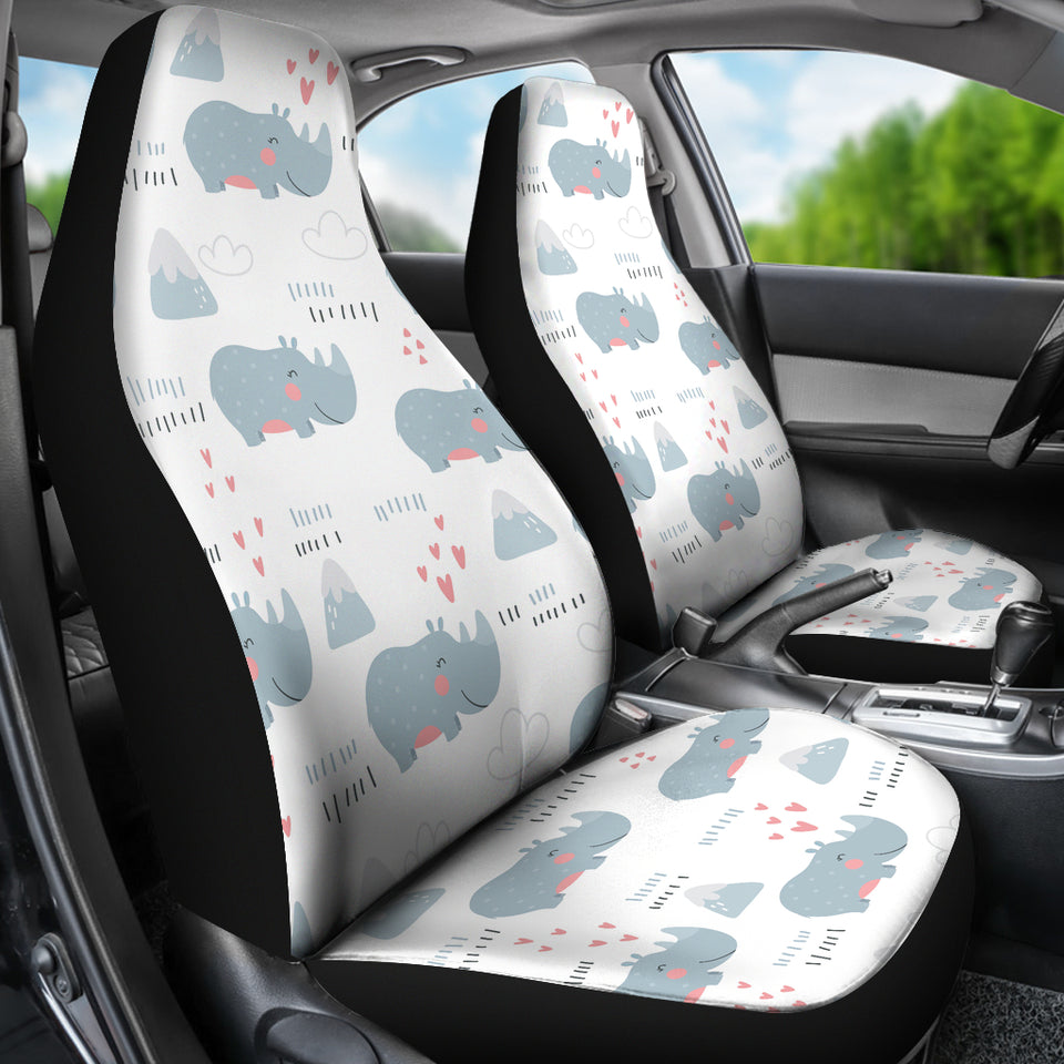 Cute Rhino Heart Pattern  Universal Fit Car Seat Covers