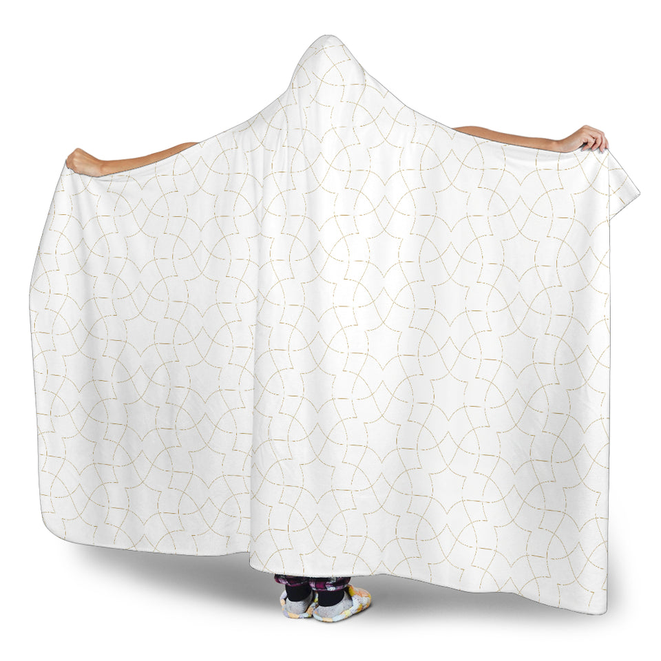 Arabic White Pattern Hooded Blanket