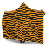 Bengal Tigers Skin Print Pattern Background Hooded Blanket