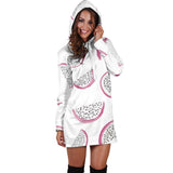 Dragon Fruit Pattern Women'S Hoodie Dress