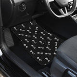 Engine Piston Black Theme Pattern Print Design 03 Front and Back Car Mats