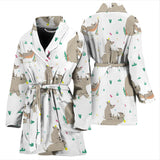Cute Rhino Pattern Background Women'S Bathrobe