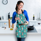 Hand Drawn Boston Terrier Dog Pattern Adjustable Apron