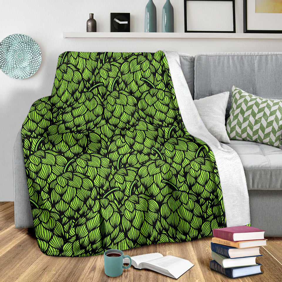 Green Hop Pattern Premium Blanket