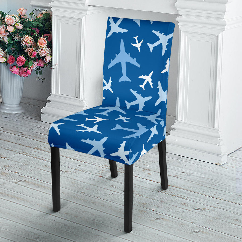 Airplane Pattern In The Sky Dining Chair Slipcover