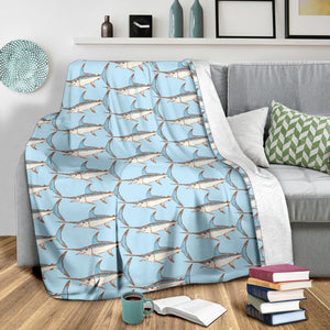 Swordfish Pattern Print Design 01 Premium Blanket