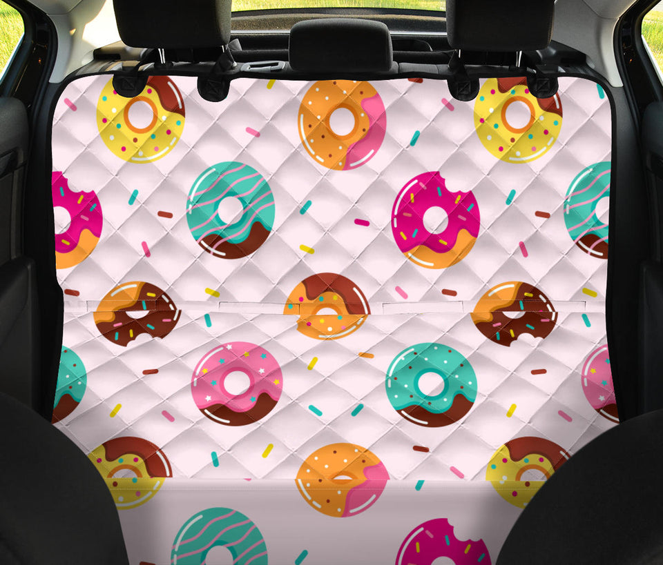 Donut Pattern Glaze Pink Background Dog Car Seat Covers