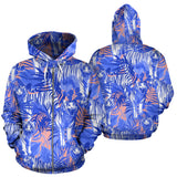 White Bengal Tigers Pattern Zip Up Hoodie