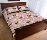 Cute unicorn pug pattern Quilt Bed Set