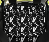 Saxophone Music Notes Treble Clef Black White Theme Dog Car Seat Covers