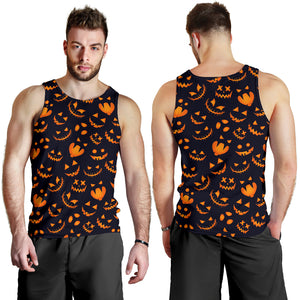 Halloween pattern Pumpkin background Men Tank Top