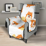 Brown pomeranian pattern Chair Cover Protector