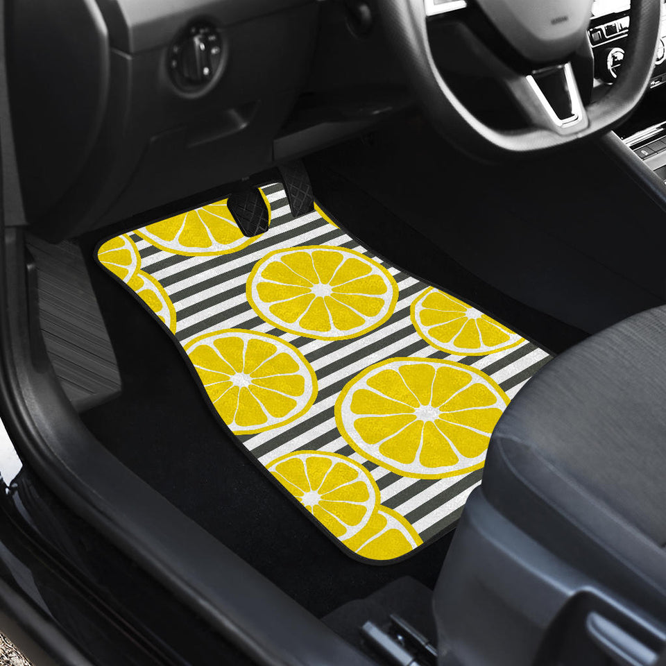 Slice Of Lemon Design Pattern Front And Back Car Mats