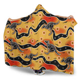 Kangaroo Australian Aboriginal Art Pattern Hooded Blanket