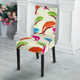 Colorful Chameleon Lizard Pattern Dining Chair Slipcover