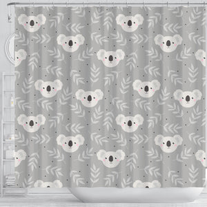Cute Koala Leaves Pattern Shower Curtain Fulfilled In US