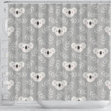 Cute Koala Leaves Pattern Shower Curtain Fulfilled In US