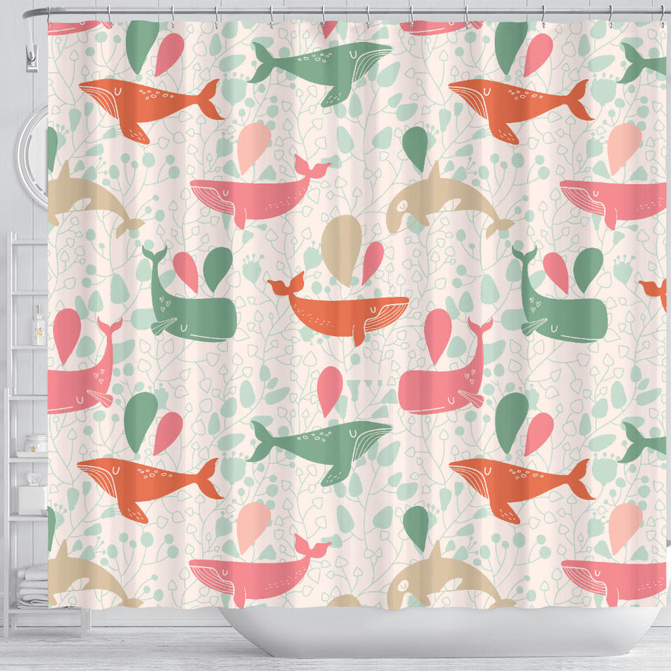 Cute Whale Pattern Shower Curtain Fulfilled In US