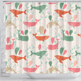 Cute Whale Pattern Shower Curtain Fulfilled In US