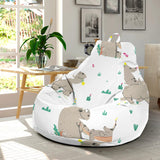Cute Rhino Pattern Background Bean Bag Cover