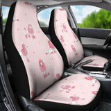 Poodle Dog Pink Color Theme  Universal Fit Car Seat Covers