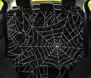 Spider Web Pattern Black Background White Cobweb Dog Car Seat Covers