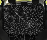 Spider Web Pattern Black Background White Cobweb Dog Car Seat Covers