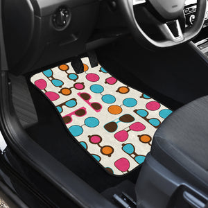 Sun Glasses Pattern Print Design 03 Front and Back Car Mats