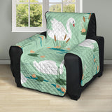 White swan lake pattern Recliner Cover Protector