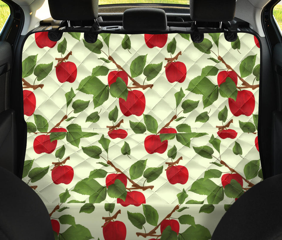 Red Apples Leaves Pattern Dog Car Seat Covers