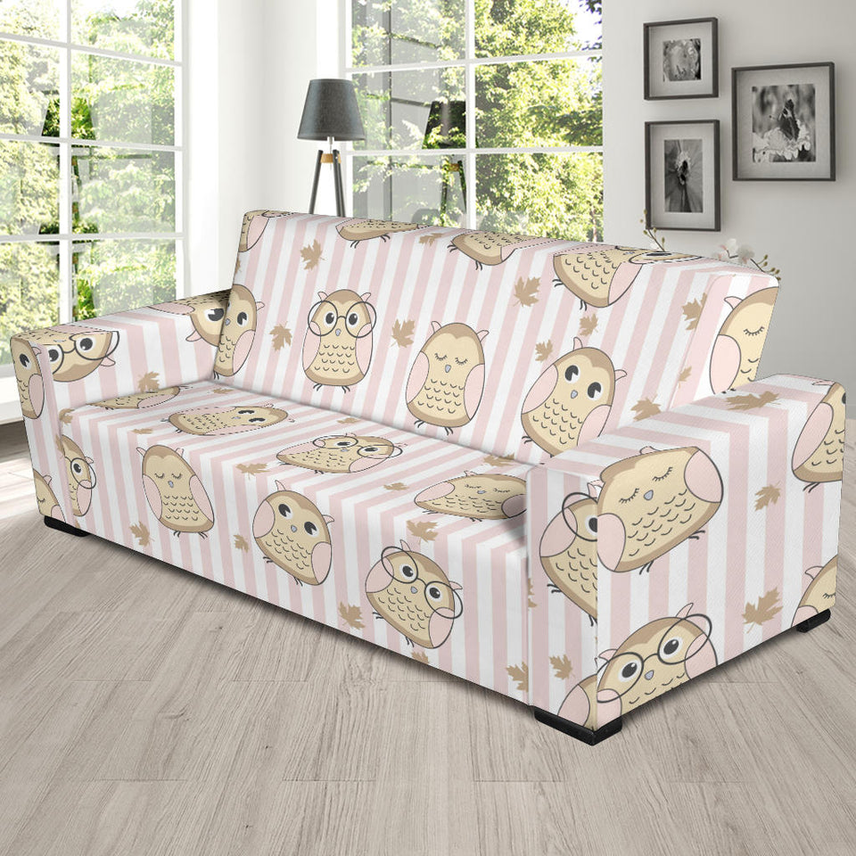 Cute Owl Leaf Sofa Slipcover