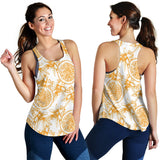 hand drawn orange fruit pattern Women Racerback Tank Top