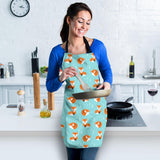 Fox Pattern Blue B Ackground Adjustable Apron