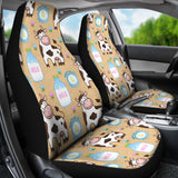 Cow Bottle Of Milk Pattern Universal Fit Car Seat Covers