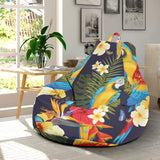 Colorful Parrot Flower Pattern Bean Bag Cover