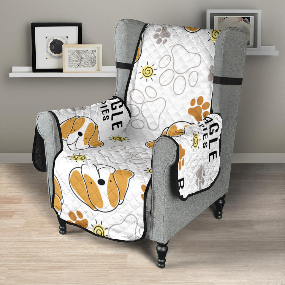Cute beagle dog pattern background Chair Cover Protector