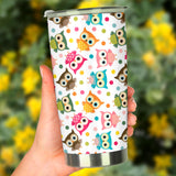 Color Cute Owl Pattern Tumbler
