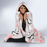 Cute Panda Ballon Heart Pattern Hooded Blanket