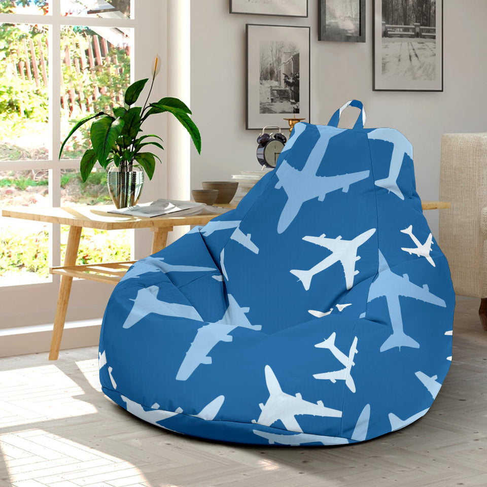 Airplane Pattern In The Sky Bean Bag Cover