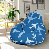 Airplane Pattern In The Sky Bean Bag Cover