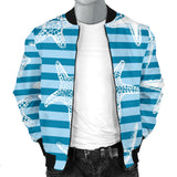 Starfish Blue Blackground Men'S Bomber Jacket