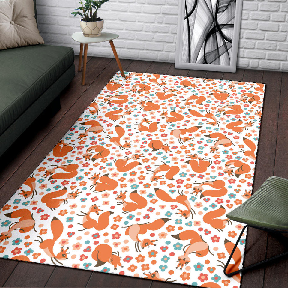 Squirrel Pattern Print Design 05 Area Rug