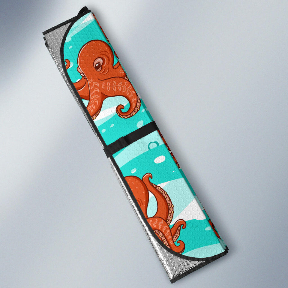 Octopuses Sea Wave Background Car Sun Shade