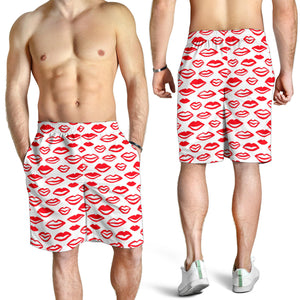 Lips Pattern Print Design 05 Men Shorts