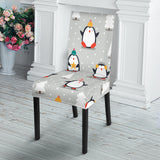 Cute Penguin Christmas Pattern Dining Chair Slipcover