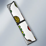 Colorful Apples Leave Zebra Stripe Car Sun Shade