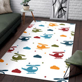 Colorful Helicopter Pattern Area Rug