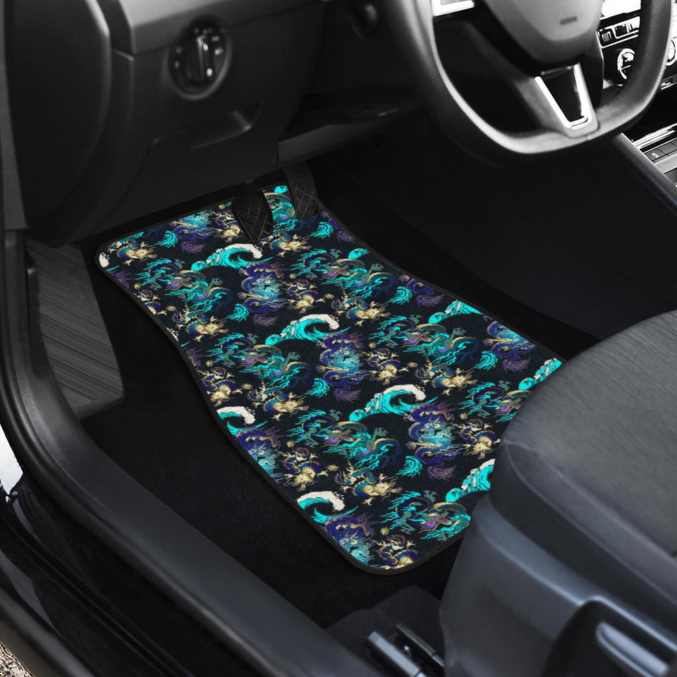 Dragon Sea Wave Pattern Front Car Mats